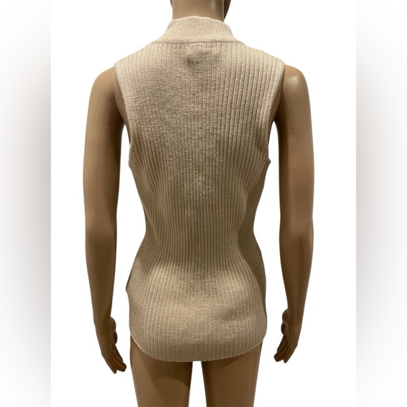 Carmen Marc Valvo Elegant Silver Beaded top size L - Picture 4 of 4